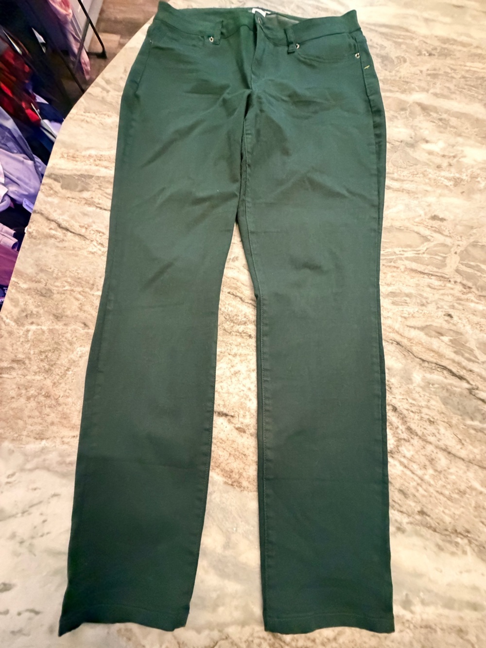 Westport Size 10 Forest Green Stretch Straight Leg Five Pocket Pants